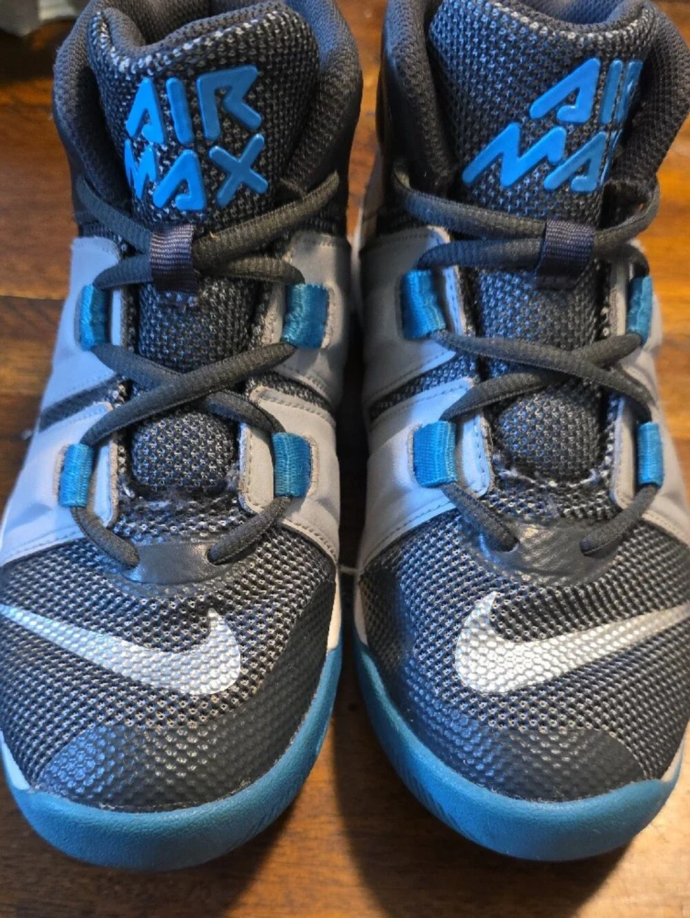 Nike Kids High-Top Air Max Charge Sneakers in Black and Blue